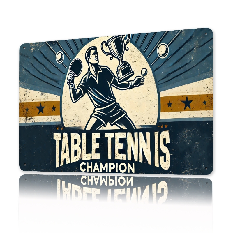 Table Tennis Championships - Decorazione da parete in metallo vintage